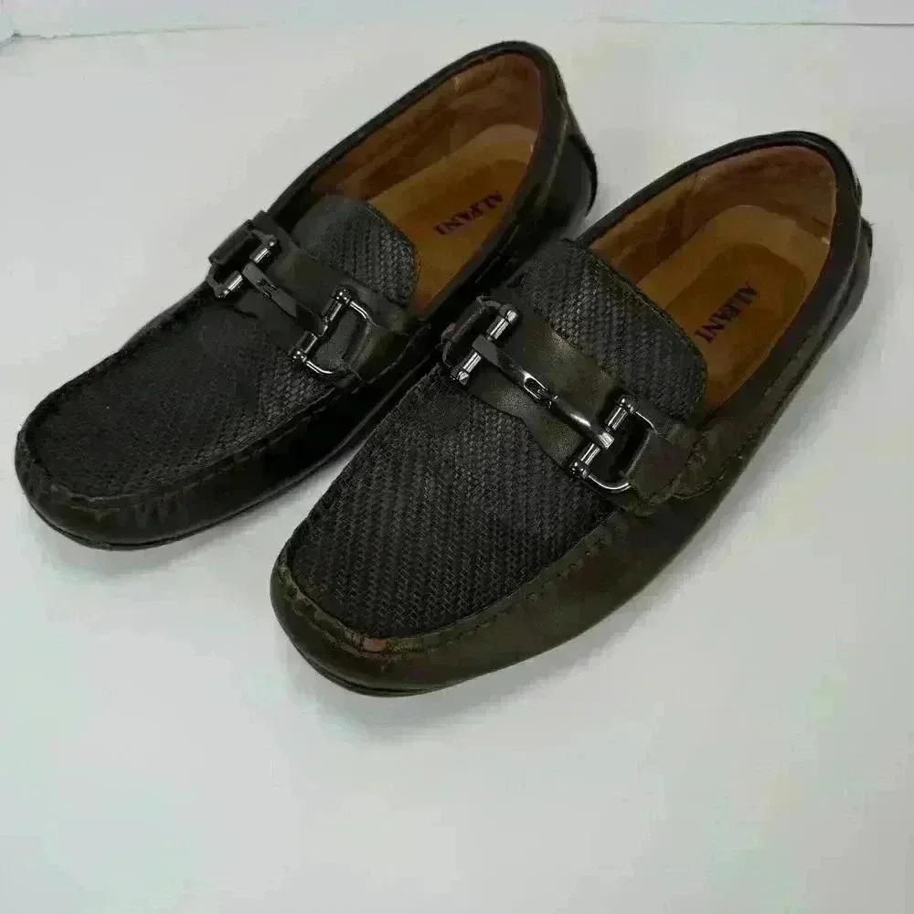 Alfani Len Driver with Bit Loafer Brown Leather Men Size 7M